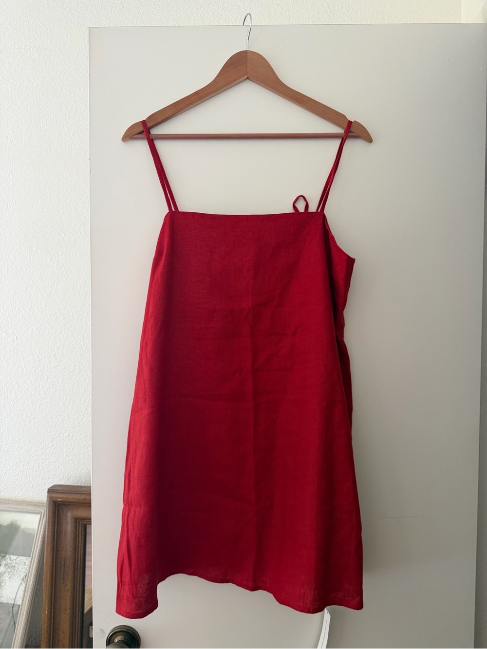Reformation Red Linen Slip Dress